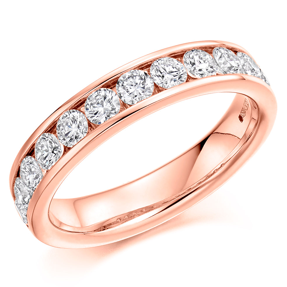 1ct Round Brilliant Cut Diamonds Channel Set Eternity Ring