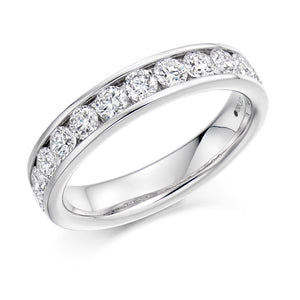 Sterling Silver 1.00ct Round Brilliant Cut CZ Channel Ring