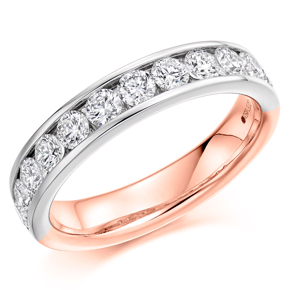 1ct Round Brilliant Cut Diamonds Channel Set Eternity Ring