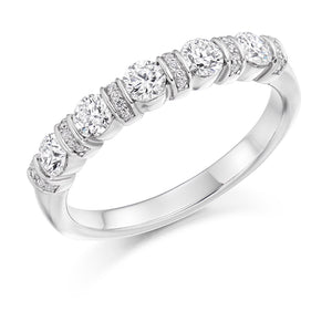 0.60ct Round Brilliant Cut Bar Set Diamond Eternity Ring - (Home Try-On)