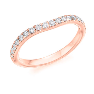 0.35ct Round Brilliant Cut Diamonds Curved band Ring