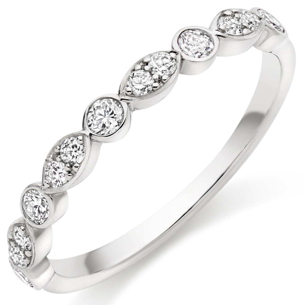 Round Brilliant Cut Half Eternity Ring - 0.35ct