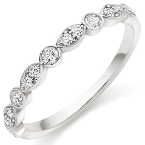 Sterling Silver Ring - 0.35ct Round Brilliant Cut Half CZ Ring