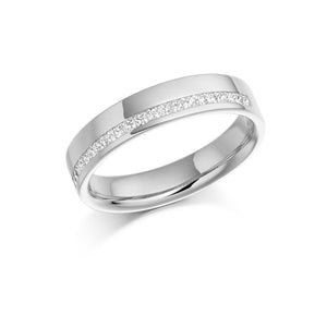 0.25ct Princess Cut Diamonds Channel Set Offset Wedding Ring