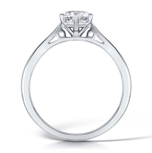 0.75ct Round 0.75ct Brilliant Cut Diamond in a six claw setting, plain band