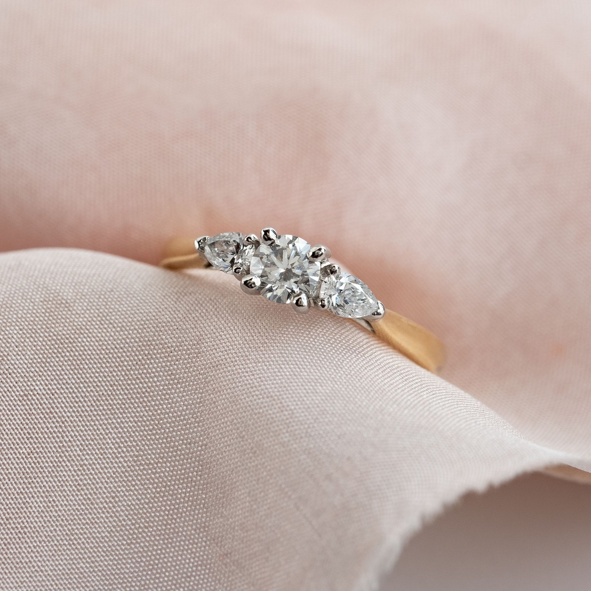 three stone diamond engagement ring