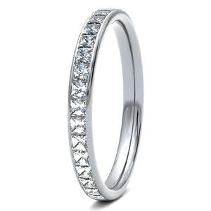 18ct 0.50ct Princess Cut Diamonds in Channel Setting Wedding ring.  18ct Yellow/Red/White Gold, also available in Platinum.  Diamond coverage 50%  Total Diamond Weight 0.50ct.