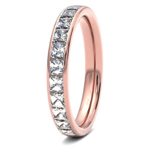 18ct 1.00ct Princess Cut Diamonds in Channel Setting Wedding ring.  18ct Yellow/Red/White Gold, also available in Platinum.  Diamond coverage 50%  Total Diamond Weight 1.00ct