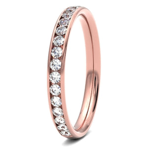 Round Brilliant Cut Chanel Set Wedding ring.  Diamond coverage 50%  Total Diamond Weight 0.33ct.