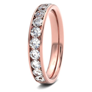 Round Brilliant Cut Chanel Set Wedding ring.  Diamond coverage 50%  Total Diamond Weight 0.75ct.