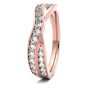 0.50ct Round Brilliant Cut Entwined Double Row Diamond Band.