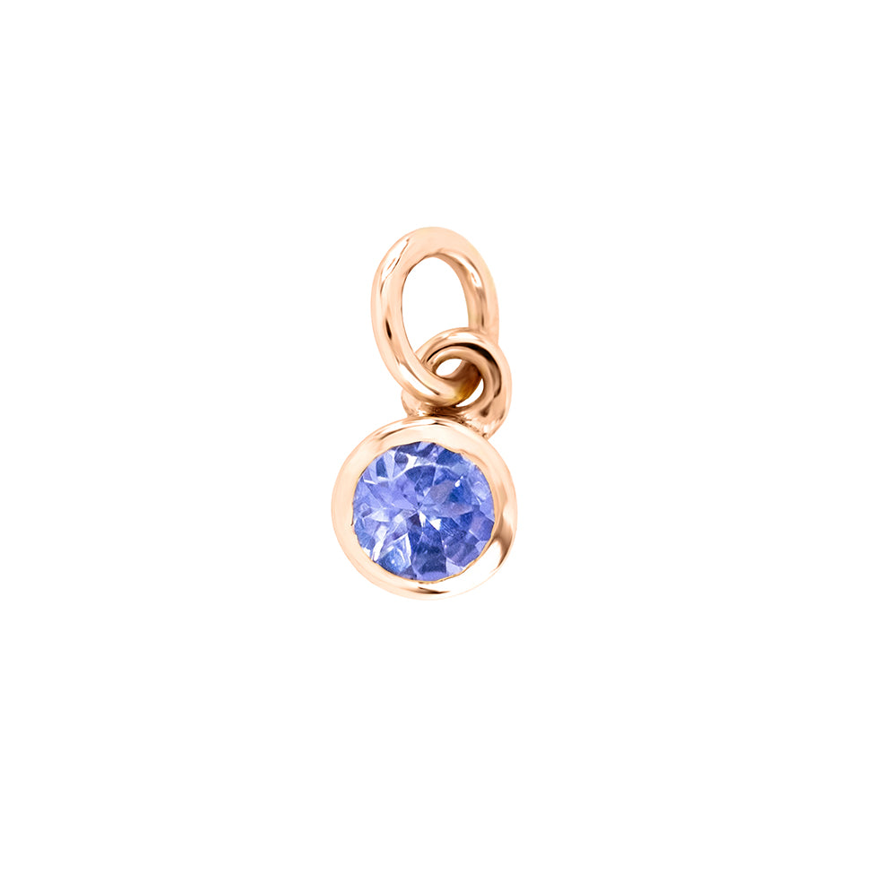 9ct Rose Gold Tanzanite Birthstone Charm
