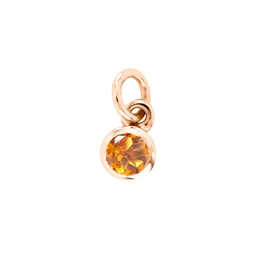 9ct Rose Gold Yellow Topaz Birthstone Charm