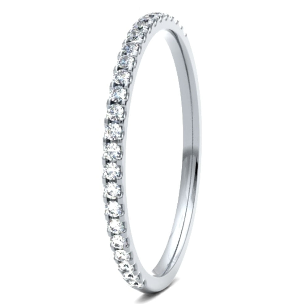 0.15ct Round Brilliant Cut Diamonds in Mini Claw setting Wedding ring.  18ct Yellow/Red/White Gold, also available in Platinum.  Diamond coverage 50%  Total Diamond Weight 0.15ct.