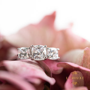 Cushion Cut Three Stone Diamond Engagement Ring - Total diamond weight 1.80ct  Centre Stone: 0.90ct   Each Side 0.45ct  Total Diamond weight 1.80ct  This ring is also available with Lab Grown Diamonds - contact us for further information.