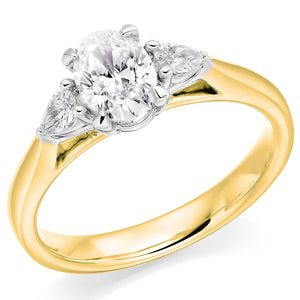 Three Stone Engagement Ring - Total diamond weight 0.95ct