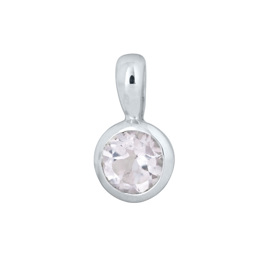White Topaz White Gold birthstone charm