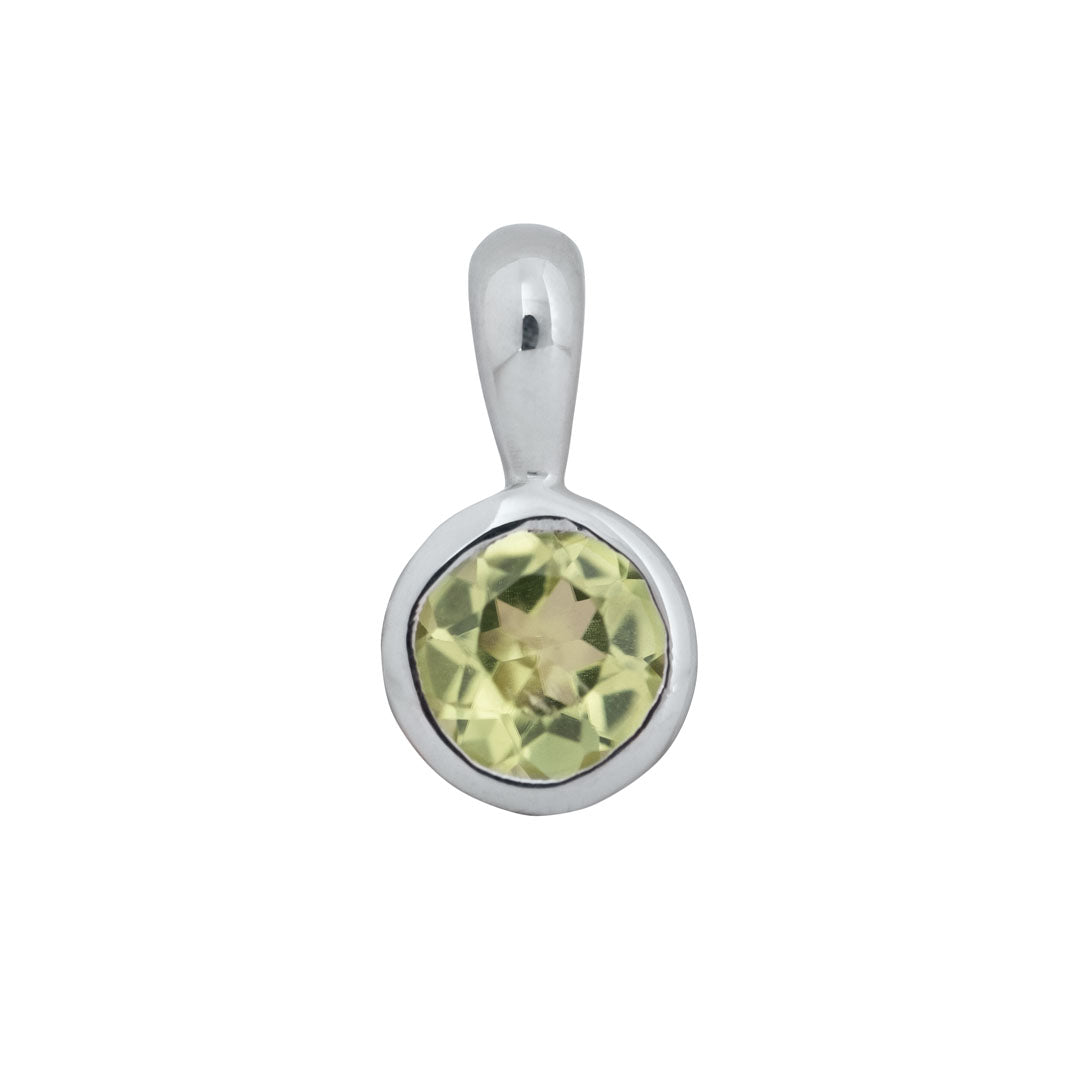 Peridot white gold birthstone charm