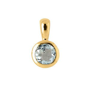 Gold aquamarine birthstone charm