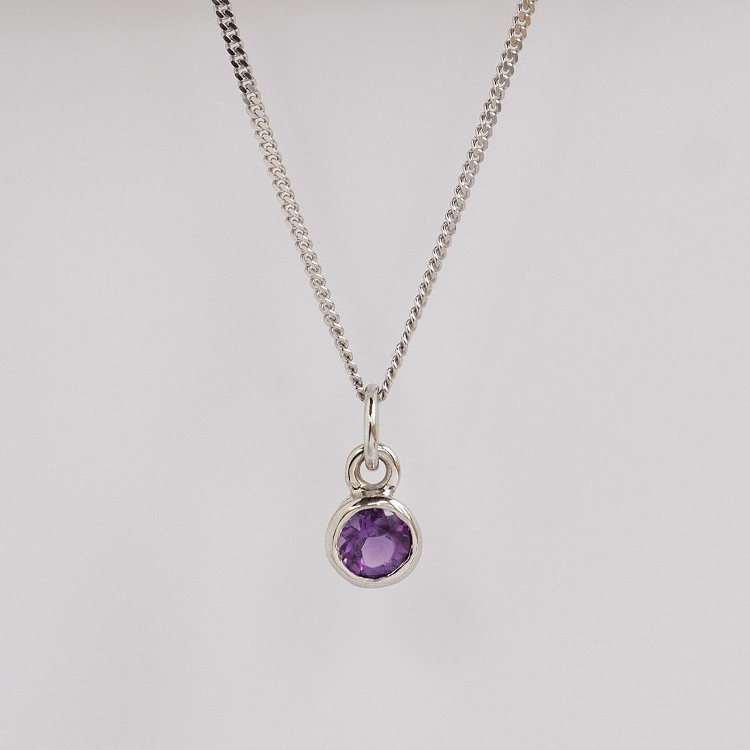 Amethyst Birthstone Charm on a Chain
