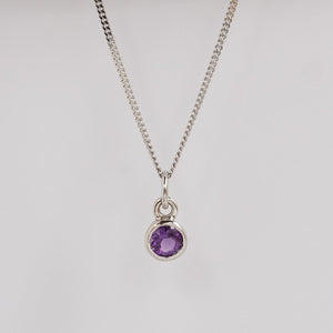 Amethyst Birthstone Charm on a Chain