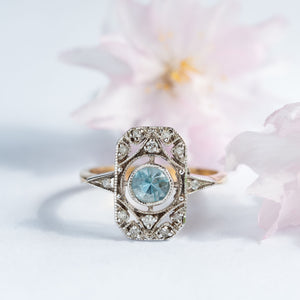 Art Deco style aquamarine ring
