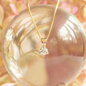 lab grown diamond 9ct gold pendant