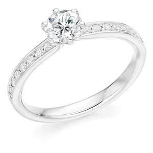 0.50ct Solitaire Engagement Ring with Diamond Shoulders - Home Try-On (€5,300)