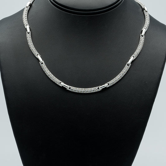 Marcasite Silver Bar Necklace