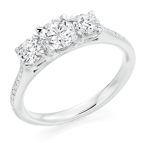 Sterling Silver Three Stone Ring