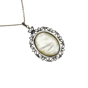 Mother of Pearl Marcasite Necklace
