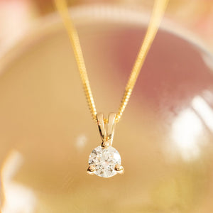 lab grown diamond on pendant