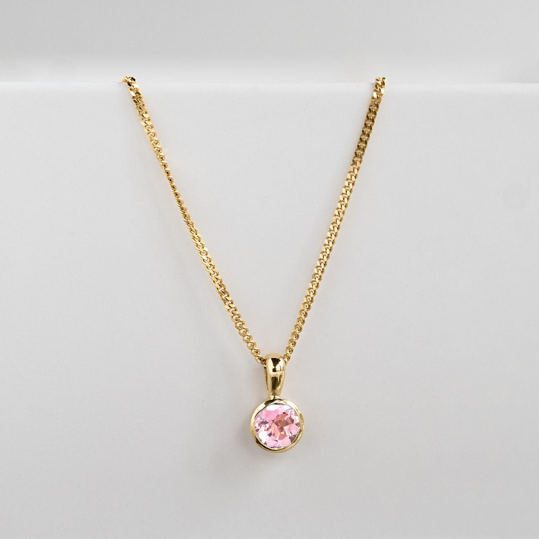 9ct Birthstone - October (Pink Tourmaline) - Available in Yellow, Rose or White Gold