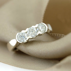 3 stone white gold engagement ring