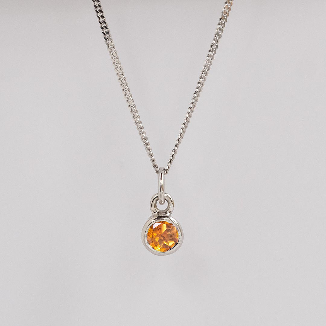 Yellow Topaz Birthstone on a Chain